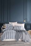 L'essentiel Maison voodipesukomplekt Soft Line, 200x220, tumesinine/valge, 4-osaline