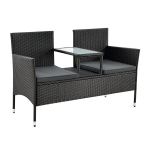Aiatool Monaco kahe inimesele 133x63x84 cm must/tumehall