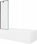 Mexen Vega ristk&uuml;likukujuline vann 180 x 80 cm koos karkassi ja 1-lehekilbiga 60 cm, must muster - 550118080X9506007070, Mexen Vega stačiakampė vonia 180 x 80 cm su dangčiu ir vienos dalies ekranu 60 cm, juodas ra&scaron;tas - 550118080X9506007070