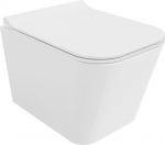 Mexen Teo WC-kauss Rimless Tornado koos aeglaselt langeva Slim-istmega, duroplast, valge l&auml;ikiv - 30850700T, Mexen Teo WC dubuo be ratlankio Tornado su lėtai nusileidžiančiu plonu dangčiu, duroplastikas, blizgi balta - 30850700T