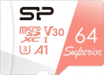 Telefoni m&auml;lukaart Silicon Power m&auml;lukaart microSDXC 64GB Superior A1 + adapter