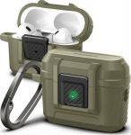 SPIGEN LOCK FIT &uuml;mbris AirPods Pro 1/2 k&otilde;rvaklappidele, vintage khaki, k&otilde;rge kaitse ja stiil