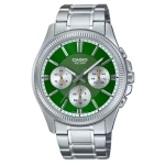 Kell - Casio - Roheline kellaplaat - Roostevaba teras - Veekindel 50 m - Kvarts