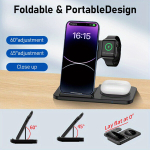 KIIR Wireless Laadimisjaam - Kokkupandav Dock iPhone ja Apple Seadmetele Pickify, Juoda