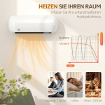 Seina keraamiline ventilaatoriga radiaator 2000W 50x19x14 cm valge