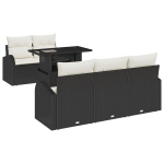vidaXL Aia Diivanikomplekt padjaga 6 pcs Must pol&uuml;rotang