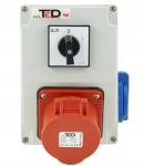Jaotuskilp combopol komplekt 400v 16a/5p + 250v 16a l&uuml;litiga 0-1
