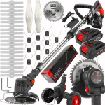 Aku murutrimmer 1000 W, 21 V, ratastega, reguleeritav, 2 akut + komplekt
