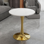 Kohvilaud, marmor, kuldne, 70 cm l&auml;bim&otilde;&otilde;t, 1 tk
