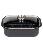 GSW GOURMET ristk&uuml;likukujuline praepott, 40 x 26 cm, 8 liitrit, PFAS-vaba klaasist kaas, induktsioonpliit.
