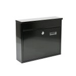 Seinale kinnitatav postkast kirjadele ja postile teras lukustatav 310x360x100mm 78575 must VOREL