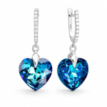 H&otilde;bedased k&otilde;rvar&otilde;ngad &bdquo;Romantic Heart III R (Bermuda Blue)&ldquo; Swarovski&reg; kristallidega