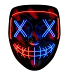 Wujun LED-mask Halloweeniks, punane-sinine