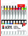Marabu akr&uuml;&uuml;lv&auml;rvid, 18 tk. x 12 ml, mitmev&auml;rviline