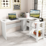 Arvutilaud, Suur Moodne L-kujuline, 129.5x129.5x73.7 cm, Valge