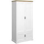Riidekapp Riva 4D, valge/pruun
