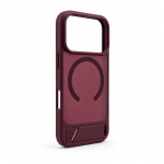 Evelatus Apple iPhone 18 Pro Rubber Coated MagSafe With Stand Case Burgundy