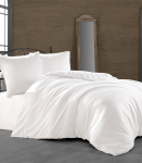 Riposo Premium satiinpuuvillast voodipesukomplekt White, 200x200 cm, 3-osaline, valge