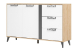 Kummut Moet, 150x86x40 cm, valge/pruun