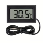 Mini digitaalne v&auml;listemperatuuri termomeeter LCD-ekraaniga, Black