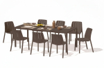 9-osaline aiavm&ouml;&ouml;blikomplekt Tiberina Bistrot/Tevere, laud 147&ndash;211 cm, Terra