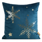 J&otilde;ulupadjakate 45x45 cm, tumesinine velvet lumehelvestega 210 g/m&sup2;