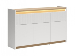 Kummut LED-valgustusega Luwia, 154.5x40x95 cm, helehall/pruun