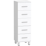 Kitsas vannitoakapp 5 sahtliga, valge, 30 &times; 30 &times; 95 cm