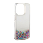 Aizmugurējais vāciņ&scaron; iLike Apple iPhone 14 Silicone Case Water Glitter Rainbow 4752192070397 ILIAPP14SWGR (4752192070397)