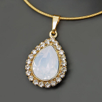 Swarovski kristallidega kaunistatud kaelakee DiamondSky Celestial Drop (White Opal)