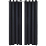 &Ouml;&ouml;kardinad koos metallist aasadega, 2tk., 135x175cm, mustad