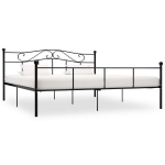 vidaXL voodiraam, must, metallist, 180 x 200 cm