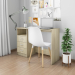 vidaXL kirjutuslaud sahtlitega Sonoma tamm 110x50x76 cm puitlaastplaat