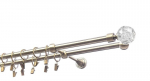 Kahene kardinapuu metallist 16 mm + 16 mm ELIZA, 150 cm, antiik