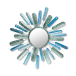 Metallist seinadekoratsioon Metal Art Mirror Sun, 75x75x5 cm