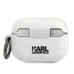 Karl Lagerfeldi &uuml;mbris AirPods Pro jaoks KLACAPSILGLWH valge silikoon Iconic