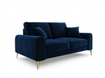 Kahekohaline diivan Mazzini Sofas Madara, veluur, tumesinine/kuldne v&auml;rv