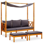 vidaXL varjuga aiapink jalatugedega, akaatsiapuit