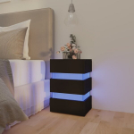 vidaXL LED-&ouml;&ouml;kapp, must, 45x35x67 cm, puitlaastplaat