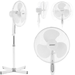 Ventilaator reguleeritava alusega, valge/hall