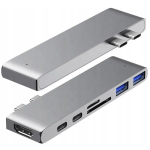 S&uuml;learvuti pesa Co2, 7in1 Apple'ile, MacBook Pro , Air Retina, USB-C, HDMI, SD m&auml;lukaart, Micro SD, 1 x HD, h&otilde;bedane