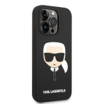Karl Lagerfeldi musta silikoonist iPhone 14 Pro Max kaitse&uuml;mbris