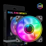 Gamemax Korpuse ventilaator DUAL RING INFINITY BK, 120mm, 47cfm, 1200rpm, 30dBA, l&auml;bipaistvad ventilaatori labad
