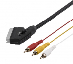Kabelis Deltaco DEL-129-K, Scart, RCA, 2m