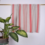Naturaalne linane kardin Village Red, 140 cm lai.