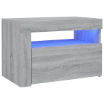vidaXL LED-tulega &ouml;&ouml;kapid 2 tk, hall Sonoma tamm, 60 x 35 x 40 cm