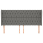 vidaXL voodipeats servadega, tumehall, 203x23x118/128 cm, kangas