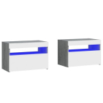 vidaXL &ouml;&ouml;kapid LED-tuledega 2 tk, hall Sonoma tamm, 60x35x40 cm, Hall