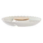 Suupreaeg - DKD Home Decor - Portselan - Valge/Looduslik - 25,5x25,5x3 cm