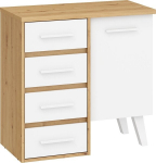 Kummut Meblocross Nordis 1D4S, tamm/valge v&auml;rv